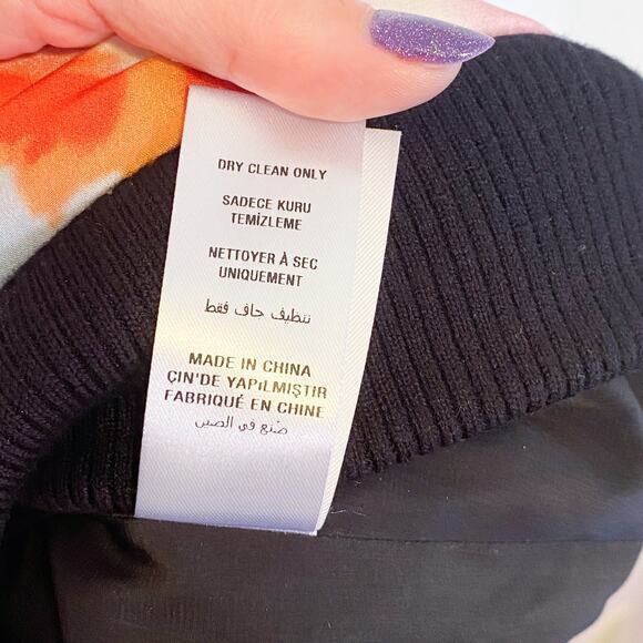 Opening Ceremony Floral 1/4 Zip Silk Bomber Jacket Rare - Picture 11 of 11